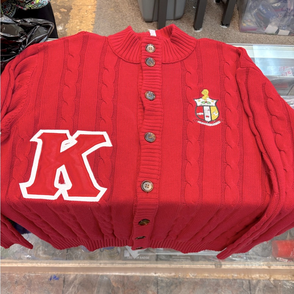 Kappa alpha psi cardigan and Camo military jacket. 120 each. Fits size  2xl/3xl